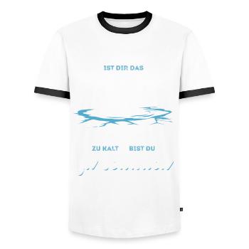 Ist das Eisbad zu kalt bist du zu schwach - Männer Kontrast-T-Shirt - Weiß/Schwarz - Vorne - AI Model Female 172 light (172cm) & AI Model Male 178 dark (178cm)
