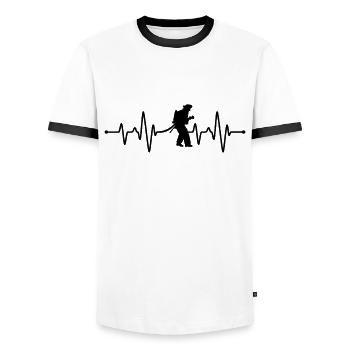 Battements de cœur des pompiers - T-shirt contrasté Homme - blanc/noir - Devant - AI Model Female 172 light (172cm) & AI Model Male 178 dark (178cm)