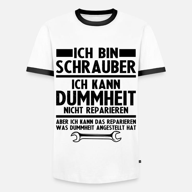 Ich bin schrauber - Männer Kontrast-T-Shirt - Weiß/Schwarz