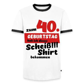 Scheiß Shirt zum 40. Geburtstag Geschenk - Männer Kontrast-T-Shirt - Weiß/Schwarz - Vorne - AI Model Female 172 light (172cm) & AI Model Male 178 dark (178cm)