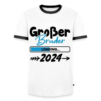 Großer Bruder Loading 2024 - Männer Kontrast-T-Shirt - Weiß/Schwarz - Vorne - AI Model Female 172 light (172cm) & AI Model Male 178 dark (178cm)