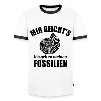 Mir reicht's ich geh zu meinen Fossilien - Männer Kontrast-T-Shirt - Weiß/Schwarz - Vorne - AI Model Female 172 light (172cm) & AI Model Male 178 dark (178cm)
