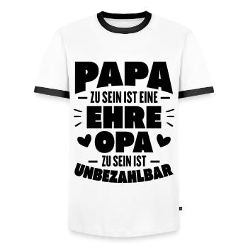 Papa zu sein ist eine Ehre Opa zu sein unbezahlbar - Männer Kontrast-T-Shirt - Weiß/Schwarz - Vorne - AI Model Female 172 light (172cm) & AI Model Male 178 dark (178cm)