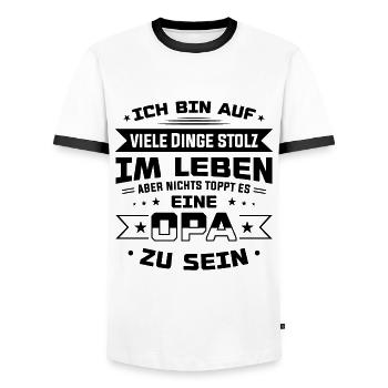 Nichts toppt es eine Opa zu sein - Männer Kontrast-T-Shirt - Weiß/Schwarz - Vorne - AI Model Female 172 light (172cm) & AI Model Male 178 dark (178cm)