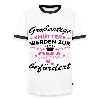 Großartige Mütter werden zur Oma befördert - Männer Kontrast-T-Shirt - Weiß/Schwarz - Vorne - AI Model Female 172 light (172cm) & AI Model Male 178 dark (178cm)