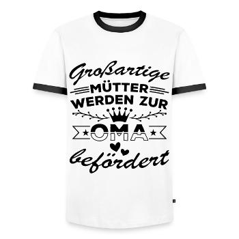 Großartige Mütter werden zur Oma befördert - Männer Kontrast-T-Shirt - Weiß/Schwarz - Vorne - AI Model Female 172 light (172cm) & AI Model Male 178 dark (178cm)