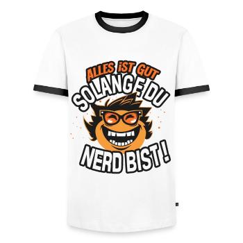Wilder Nerd alles ist Gut solange du Nerd bist - Männer Kontrast-T-Shirt - Weiß/Schwarz - Vorne - AI Model Female 172 light (172cm) & AI Model Male 178 dark (178cm)
