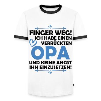 J'ai un grand-père fou - T-shirt contrasté Homme - blanc/noir - Devant - AI Model Female 172 light (172cm) & AI Model Male 178 dark (178cm)