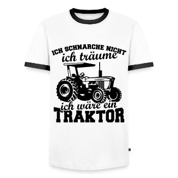 Ne ronfle pas, je rêve que je suis un tract - T-shirt contrasté Homme - blanc/noir - Devant - AI Model Female 172 light (172cm) & AI Model Male 178 dark (178cm)
