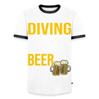 Diver Diver Gift Beer Diver Gift - Men's Ringer Shirt - white/black - Front - AI Model Female 172 light (172cm) & AI Model Male 178 dark (178cm)