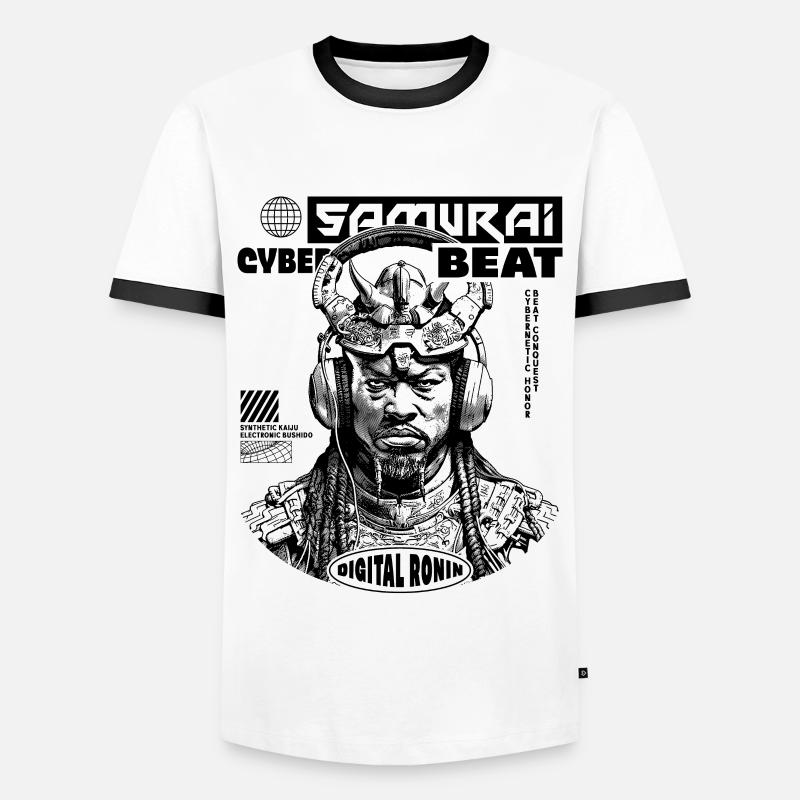 Chemise Tech Samurai Sci-Fi - T-shirt contrasté Homme - blanc/noir