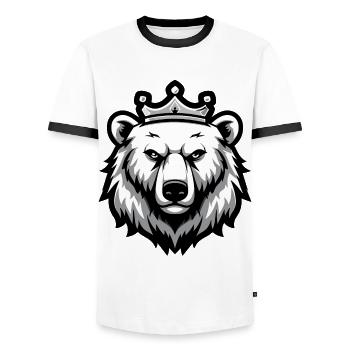 Ours polaire portrait animal couronne d'ours polaire - T-shirt contrasté Homme - blanc/noir - Devant - AI Model Female 172 light (172cm) & AI Model Male 178 dark (178cm)