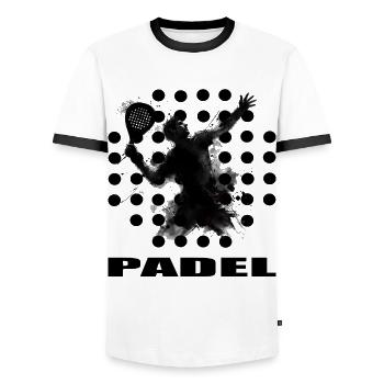 Padel - T-shirt contrasté Homme - blanc/noir - Devant - AI Model Female 172 light (172cm) & AI Model Male 178 dark (178cm)