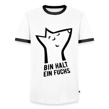 Bin halt ein Fuchs - schlau, cool & clever - Männer Kontrast-T-Shirt - Weiß/Schwarz - Vorne - AI Model Female 172 light (172cm) & AI Model Male 178 dark (178cm)