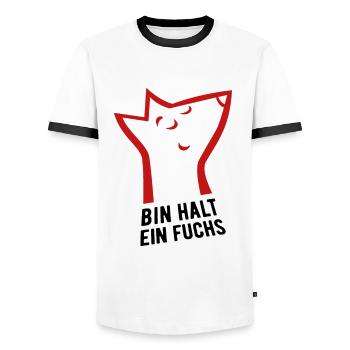 Bin halt ein Fuchs - schlau, cool & clever - Männer Kontrast-T-Shirt - Weiß/Schwarz - Vorne - AI Model Female 172 light (172cm) & AI Model Male 178 dark (178cm)