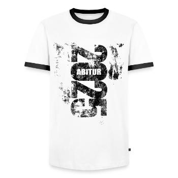 Abi 2025 - Abitur - Spruch - Männer Kontrast-T-Shirt - Weiß/Schwarz - Vorne - AI Model Female 172 light (172cm) & AI Model Male 178 dark (178cm)