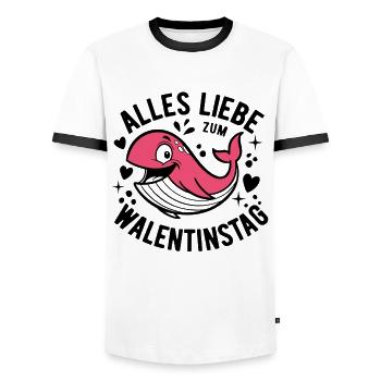 Alles Liebe zum Walentinstag - Valentie Wortspiel - Männer Kontrast-T-Shirt - Weiß/Schwarz - Vorne - AI Model Female 172 light (172cm) & AI Model Male 178 dark (178cm)
