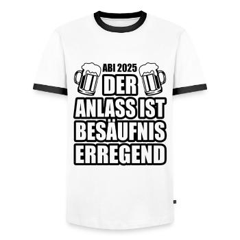 Abi 2025 besäufniserregend - Abitur - Spruch - Männer Kontrast-T-Shirt - Weiß/Schwarz - Vorne - AI Model Female 172 light (172cm) & AI Model Male 178 dark (178cm)