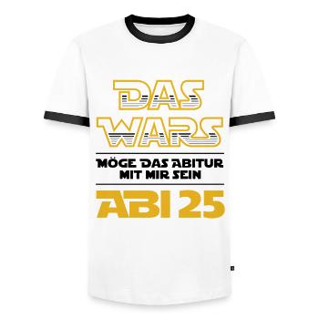 Das Wars - Abi 25 - Abitur 2025 - Spruch - Männer Kontrast-T-Shirt - Weiß/Schwarz - Vorne - AI Model Female 172 light (172cm) & AI Model Male 178 dark (178cm)