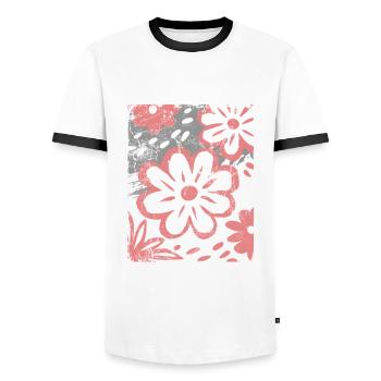 Blumen - Frühling - Sommer - Spruch - Männer Kontrast-T-Shirt - Weiß/Schwarz - Vorne - AI Model Female 172 light (172cm) & AI Model Male 178 dark (178cm)