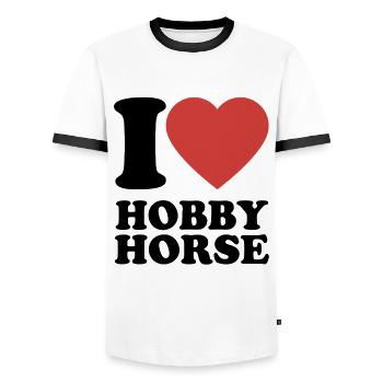 J’aime hobby cheval - Coeur - Hobby - T-shirt contrasté Homme - blanc/noir - Devant - AI Model Female 172 light (172cm) & AI Model Male 178 dark (178cm)