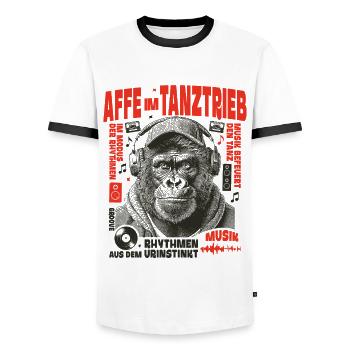 Urban Beton Shirt: Gorilla bleibt auf Anschlag - Männer Kontrast-T-Shirt - Weiß/Schwarz - Vorne - AI Model Female 172 light (172cm) & AI Model Male 178 dark (178cm)