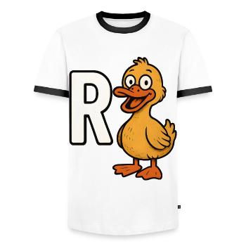 Pension Duck Retirement Grandpa Grandma - Men's Ringer Shirt - white/black - Front - AI Model Female 172 light (172cm) & AI Model Male 178 dark (178cm)