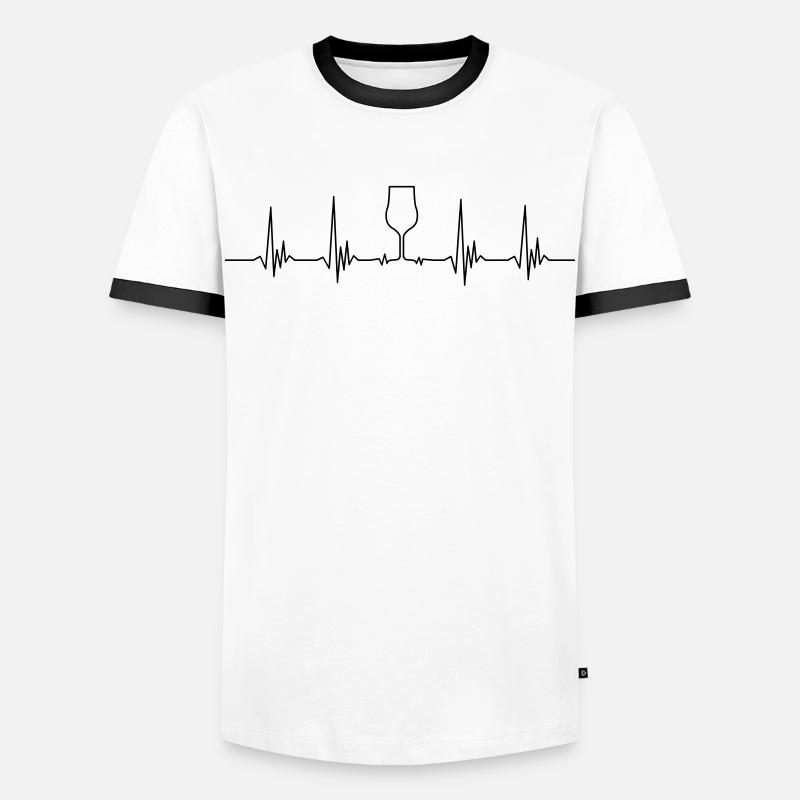 Heartbeat Nosing - Männer Kontrast-T-Shirt - Weiß/Schwarz