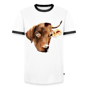 No Difference Pro Vegan Vegetan Tierschutz - T-shirt contrasté Homme - blanc/noir - Devant - AI Model Female 172 light (172cm) & AI Model Male 178 dark (178cm)