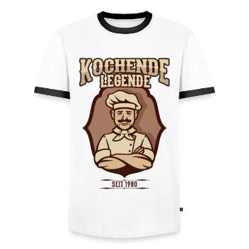 Geburtstag Koch Legende 1980 40 Jahre Vintage Cool - Männer Kontrast-T-Shirt - Weiß/Schwarz - Vorne - AI Model Female 172 light (172cm) & AI Model Male 178 dark (178cm)