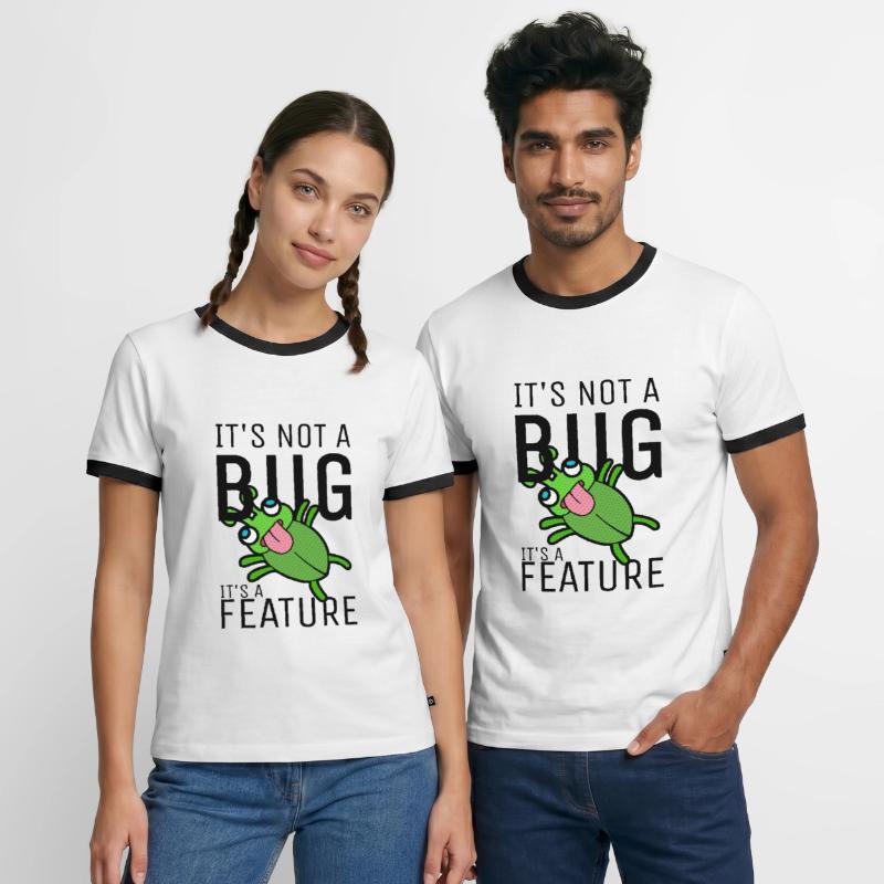 Not a Bug It's a Feature Developer Coder Männer Kontrast-T-Shirt