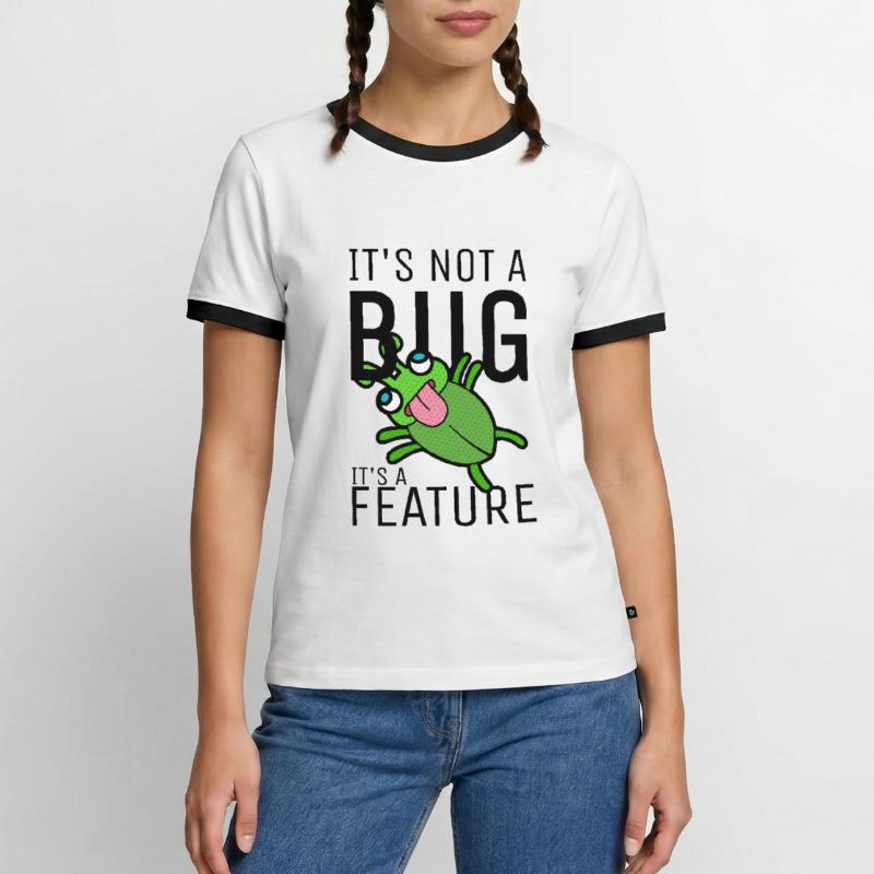 Not a Bug It's a Feature Developer Coder Männer Kontrast-T-Shirt