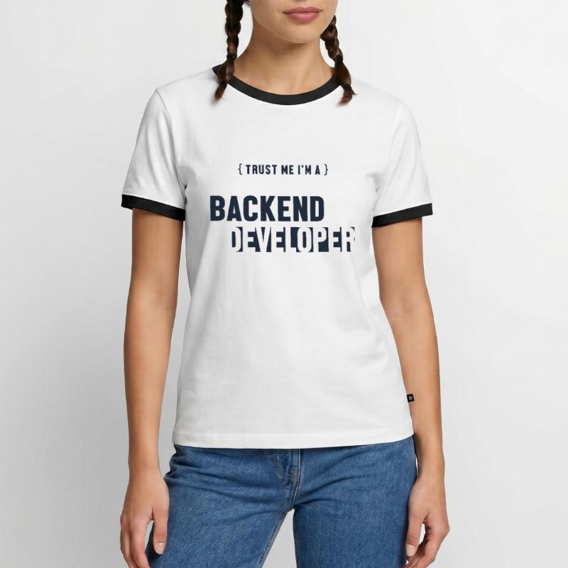Trust Me I'm Backend Developer Coder Programmer T-shirt contrasté Homme