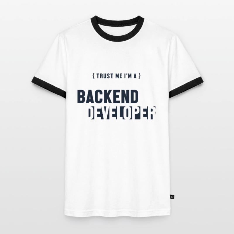 Trust Me I'm Backend Developer Coder Programmer T-shirt contrasté Homme