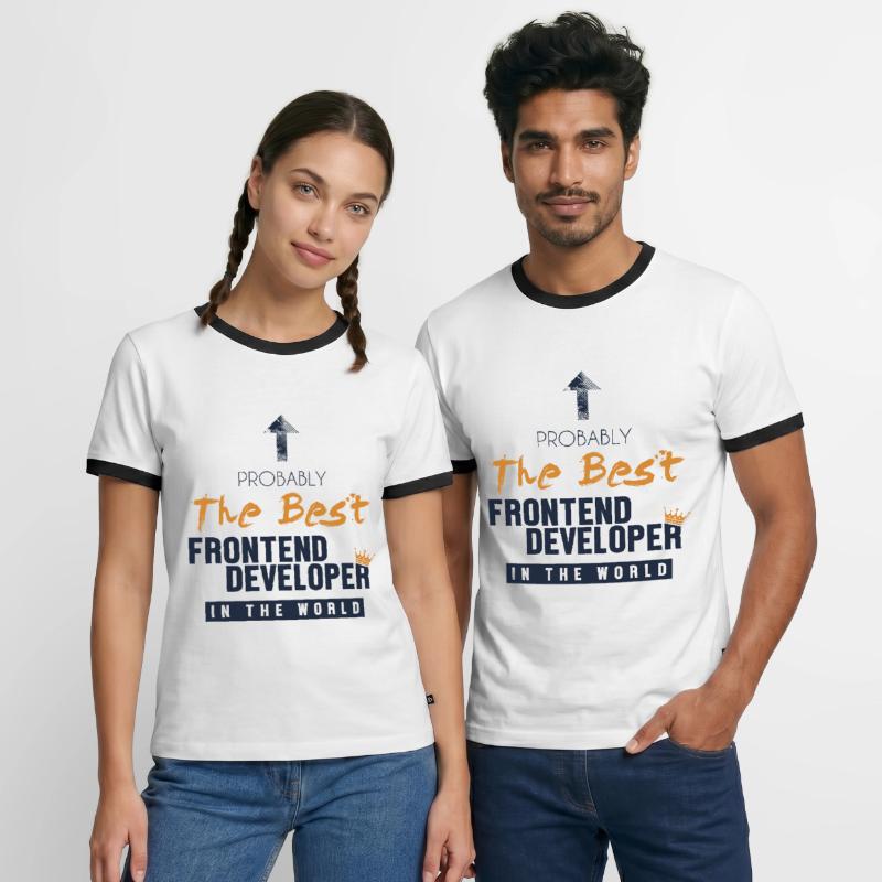 Best Frontend Developer World Developer Coder T-shirt contrasté Homme