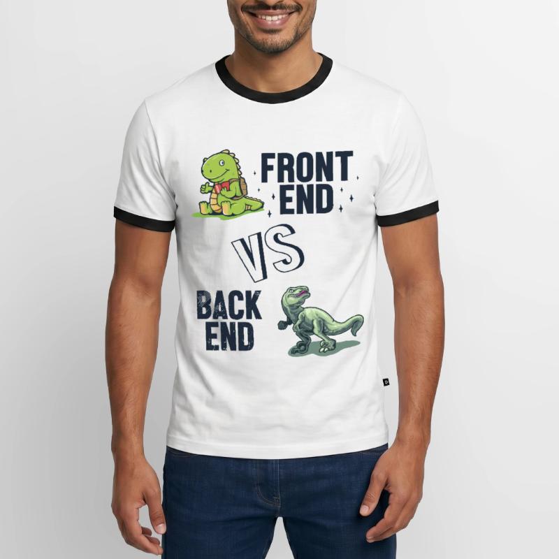 Frontend vs. Backend Developer Developer Coder Männer Kontrast-T-Shirt