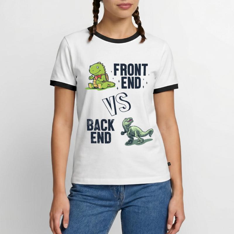 Frontend vs. Backend Developer Developer Coder Männer Kontrast-T-Shirt