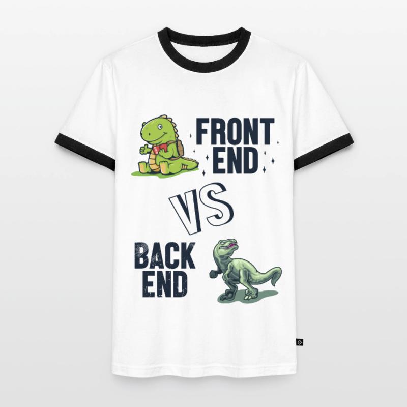 Frontend vs. Backend Developer Developer Coder Männer Kontrast-T-Shirt
