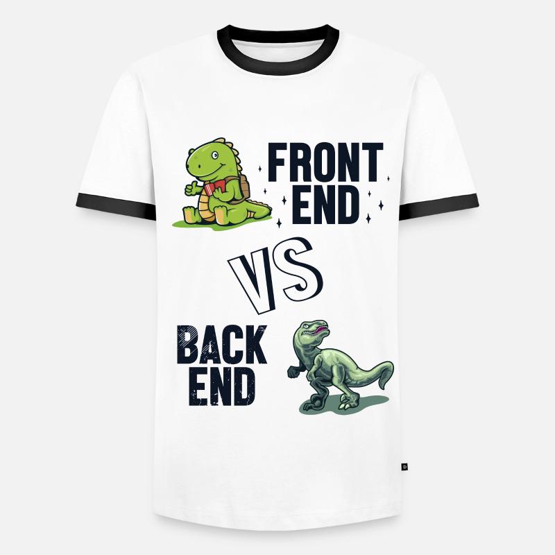 Développeur Frontend vs. Backend Codeur - T-shirt contrasté Homme - blanc/noir