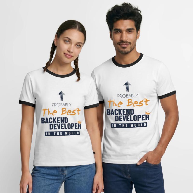 Best Backend Developer World Developer Coder T-shirt contrasté Homme