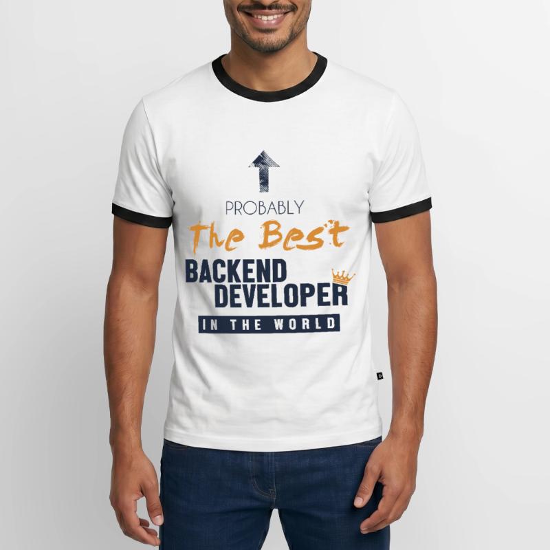 Best Backend Developer World Developer Coder T-shirt contrasté Homme