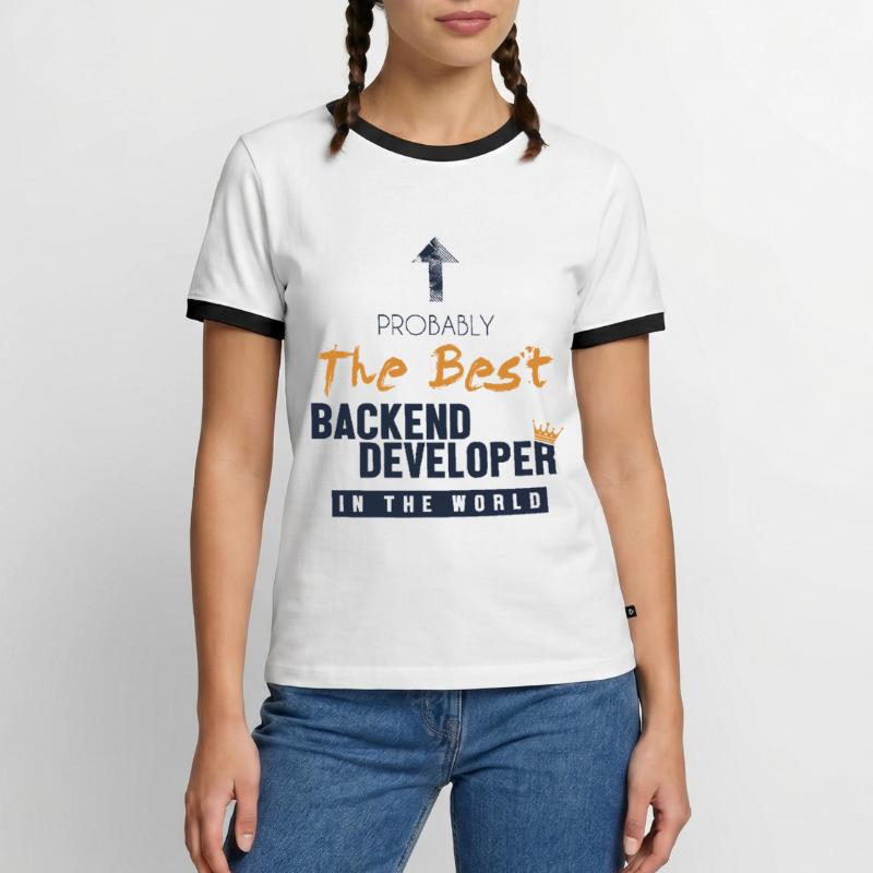 Best Backend Developer World Developer Coder T-shirt contrasté Homme