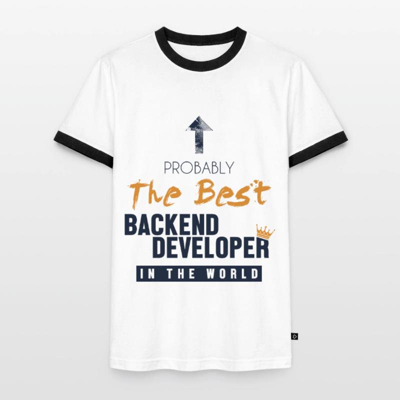 Best Backend Developer World Developer Coder T-shirt contrasté Homme