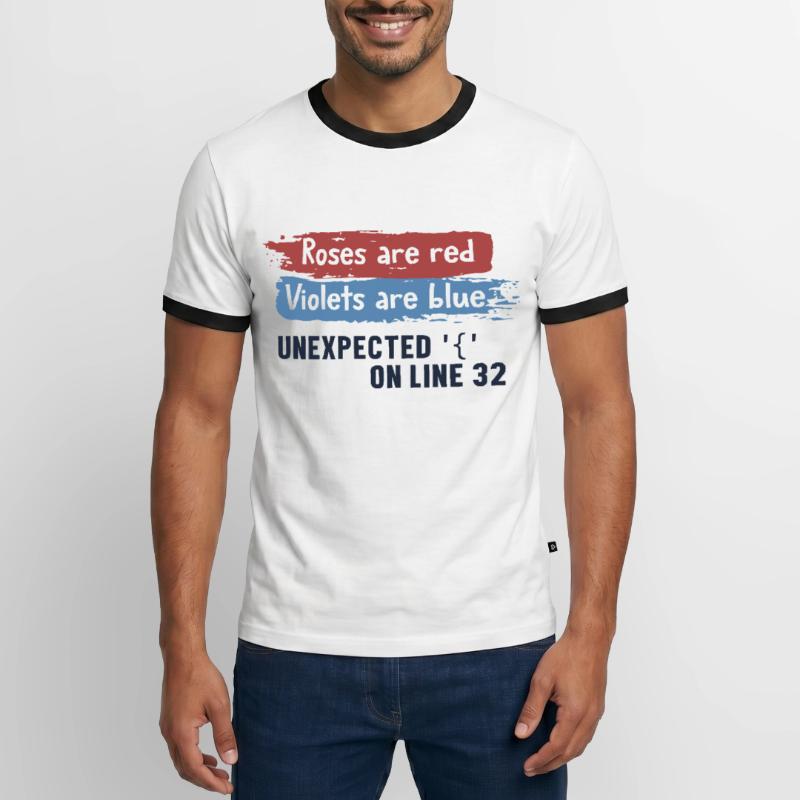 Unexpected { on Line 32 Engineer Coder Software Men's Ringer Shirt