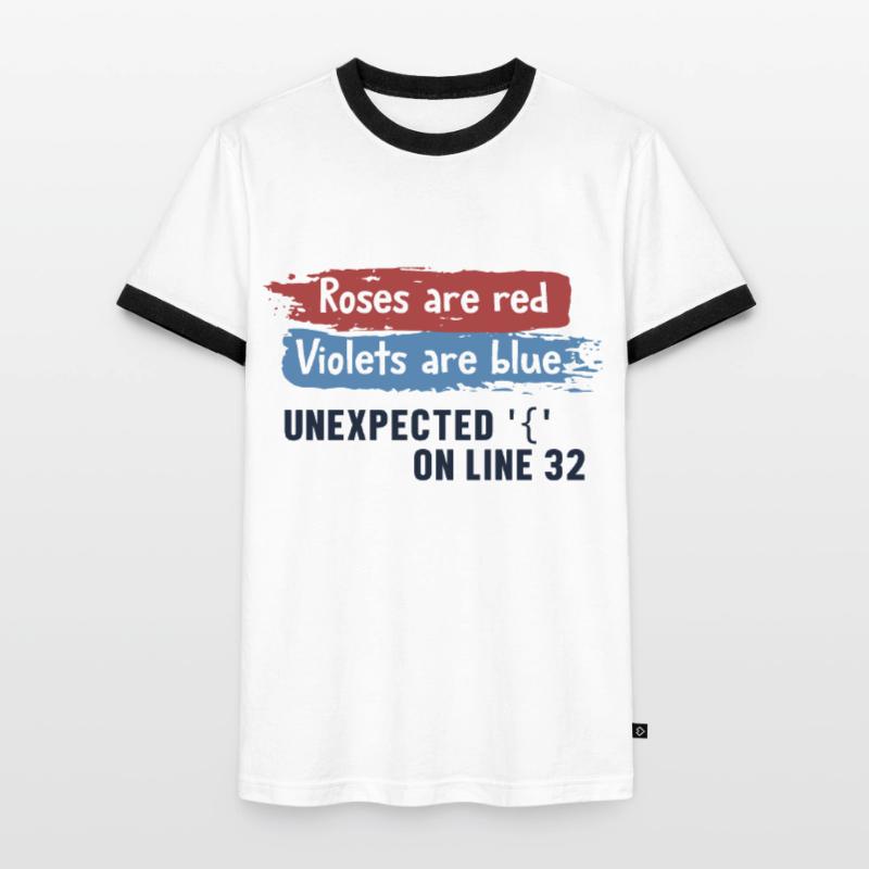 Unexpected { on Line 32 Engineer Coder Software Men's Ringer Shirt