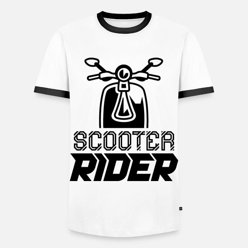 Rollerfahrer Motorroller Moped Mofa - Männer Kontrast-T-Shirt - Weiß/Schwarz