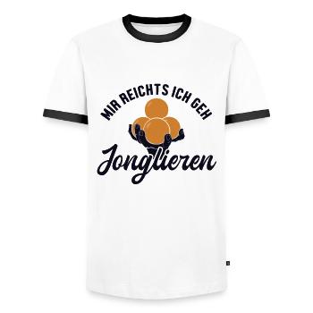 Mir reicht ich geh Jonglieren Jongleurbälle - Männer Kontrast-T-Shirt - Weiß/Schwarz - Vorne - AI Model Female 172 light (172cm) & AI Model Male 178 dark (178cm)