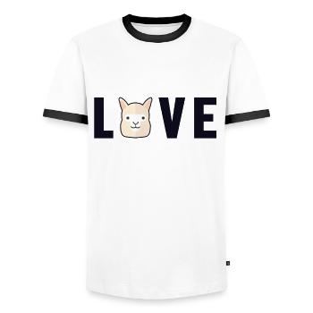 Love Lama Alpaca Pako Alpakazüchter Alpaka - Männer Kontrast-T-Shirt - Weiß/Schwarz - Vorne - AI Model Female 172 light (172cm) & AI Model Male 178 dark (178cm)