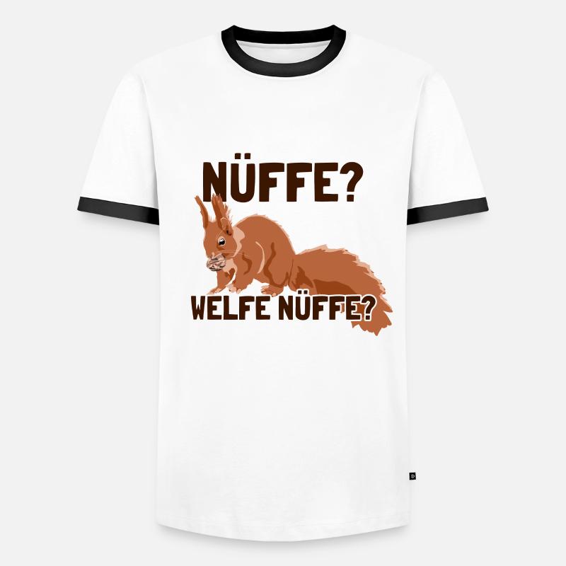 Nüffe Welfe Nüffe Grauhörnchen Squirrel - Männer Kontrast-T-Shirt - Weiß/Schwarz