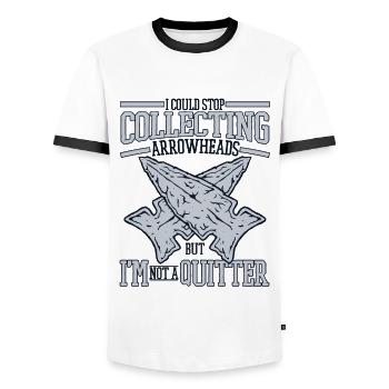 I'm Not A Quitter Jagdspitzen Arrowhead Hunter - Männer Kontrast-T-Shirt - Weiß/Schwarz - Vorne - AI Model Female 172 light (172cm) & AI Model Male 178 dark (178cm)